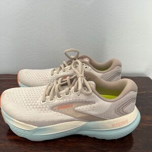 Brooks Glycerin 21 Women's White/Blue/Orange/Beige Athletic Shoes, size 8